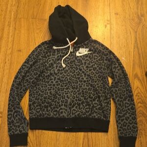 Nike Black and Gray Animal Print Hoodie
